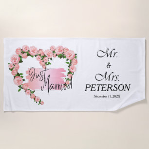 Just Married/Flitterwochen/ Hochzeitsgeschenk für Strandtuch