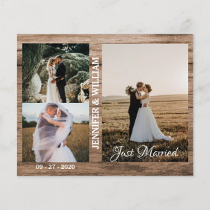 Just Married Foto Collage Hochzeitsankündigung