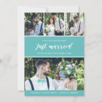 Just Married Foto Collage Hochzeitsankündigung