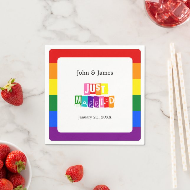 Just Married Gay Wedding Couple LGBTQ Serviette (Beispiel)