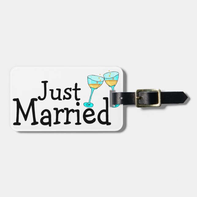 Just Married Gepäckanhänger (Vorderseite horizontal)
