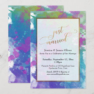Just Married Gold Script Künstlerischer Empfang Einladung