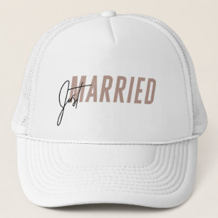 Just Married Hat Neuer Hut - Dunkelrosa Truckerkappe