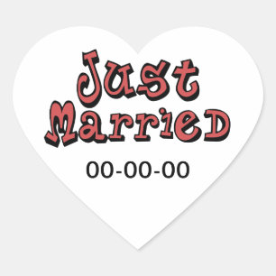 Just Married Herz-Aufkleber
