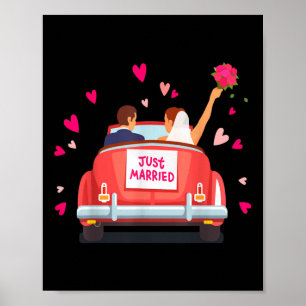 Just Married _ Hochzeit _ Braut & Amp; Groom _ Ges Poster