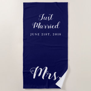 Just Married   Hochzeit Strandtuch