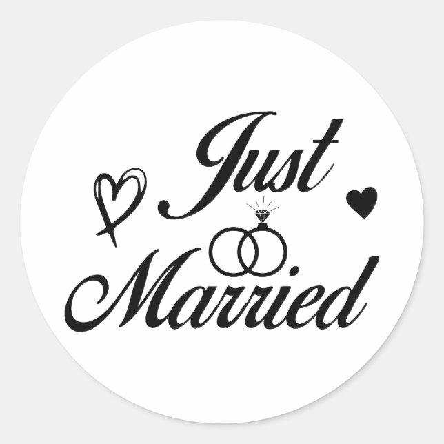 Just Married , Honeymoon couples Runder Aufkleber (Vorderseite)