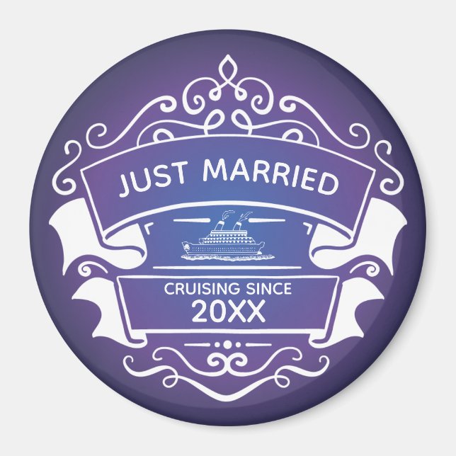 Just Married Honeymoon Cruise Magnet (Vorne)
