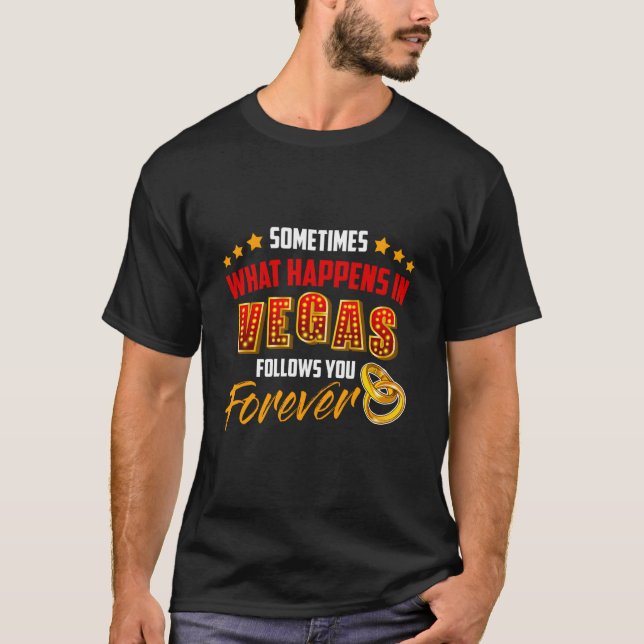 Just Married In Las Vegas Wedding T-Shirt (Vorderseite)