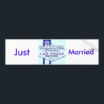 Just Married/Las Vegas Honeymoon Autoaufkleber<br><div class="desc">Retro Vegas Design</div>