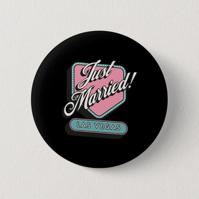Just Married Las Vegas Wedding Bride Groom Button (Vorderseite)