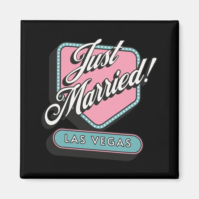Just Married Las Vegas Wedding Bride Groom Magnet (Vorne)