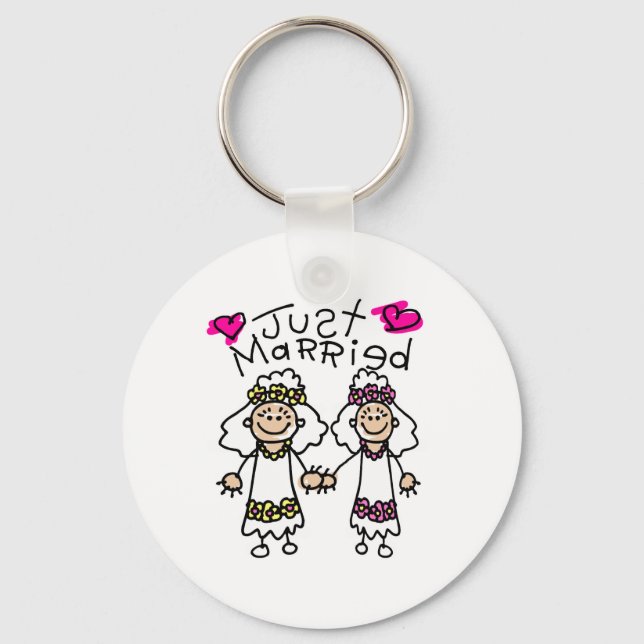 Just Married Lesbians Schlüsselanhänger (Vorderseite)