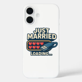 Just Married Loading - Funny Tech Wedding iPhone 16 Hülle