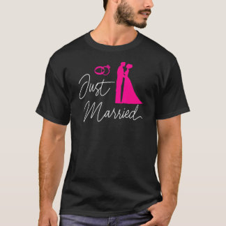 Just Married Marriage Bridge Wedding Ladys T-Shirt