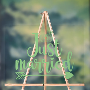 Just Married Mint Green Acrylschild