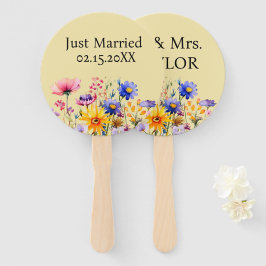 Just Married Mr. & Mrs. | Hochzeitsfeier Wildblume Fächer