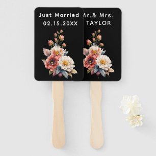Just Married Mr. & Mrs.   Hochzeitsflormonogramm Fächer