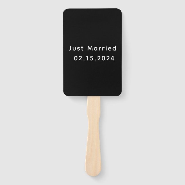Just Married Mr. & Mrs. | Hochzeitsmonogramm Fächer (Vorderseite)