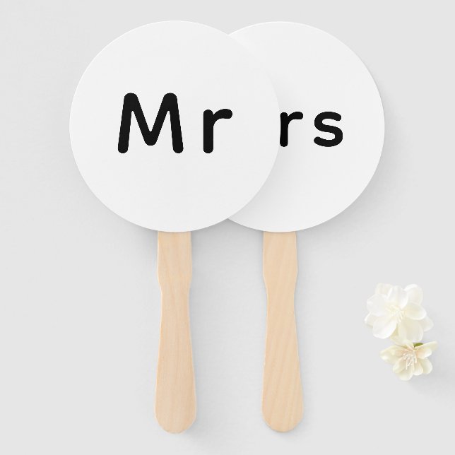 Just Married Mr. & Mrs. | Hochzeitsmonogramm Fächer (Vorne und Hinten)