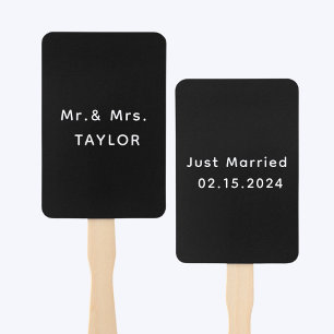 Just Married Mr. & Mrs.   Hochzeitsmonogramm Fächer