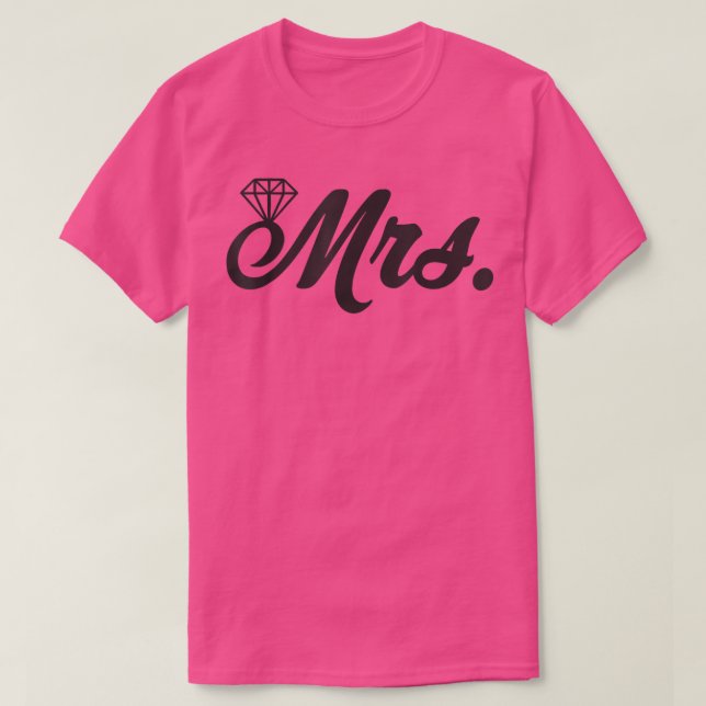 Just Married Mrs Ehefrau Bride Verlobung Flitterwo T-Shirt (Design vorne)