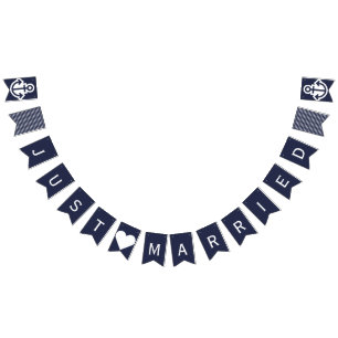 Just Married Nautical Wedding Bunting Wimpelkette