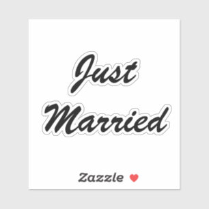 Just Married Newlyweds Custom Script Text Wedding Aufkleber