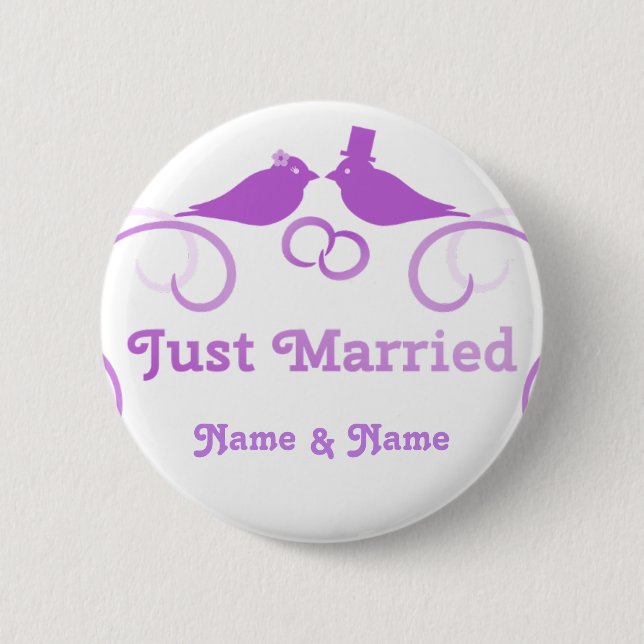 Just Married Newlyweds Thunder_Cove Button (Vorderseite)