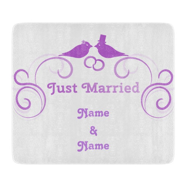 Just Married Newlyweds Thunder_Cove Schneidebrett (Vorderseite)