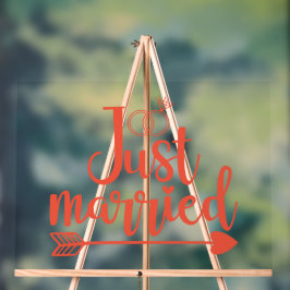 Just Married Orange Acrylschild