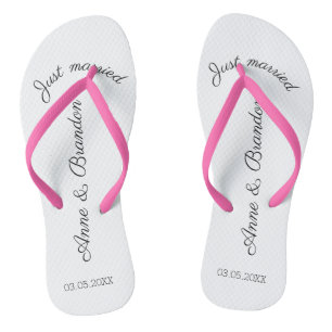 Just married personalisierbare flip flops