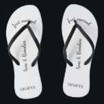 Just married personalisierbare flip flops<br><div class="desc">Personalisierbare Flip Flops als Geschenk für das Brautpaar.</div>