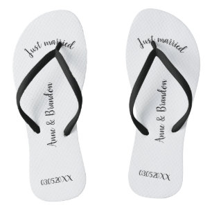 Just married personalisierbare flip flops