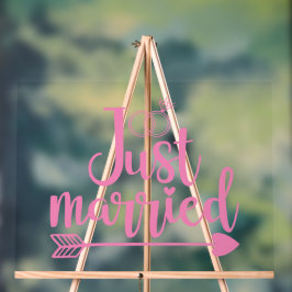 Just Married Pink Acrylschild