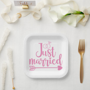 Just Married Pink Pappteller