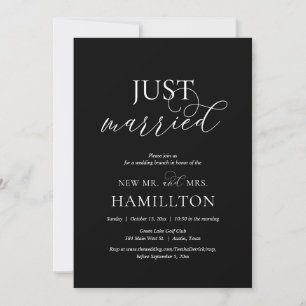 Just Married, Post Hochzeit Brunch Elopement Einladung