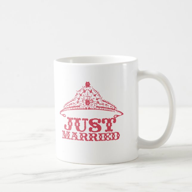 Just Married Princess Bride Tiara Weddings Kaffeetasse (Rechts)