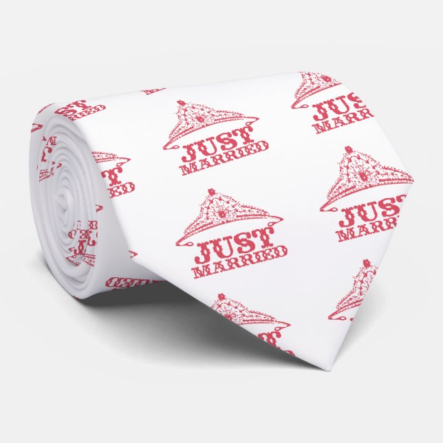 Just Married Princess Bride Tiara Weddings Krawatte (Gerollt)