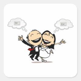 Just married quadratischer aufkleber