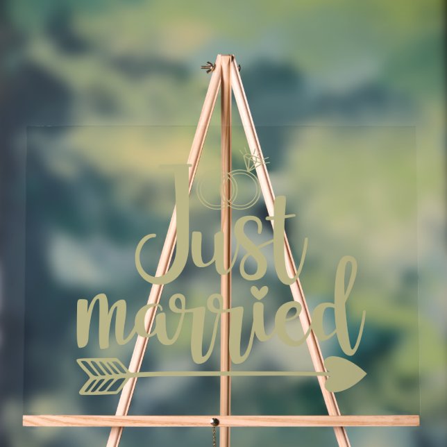 Just Married Sage Acrylschild (Neutral)