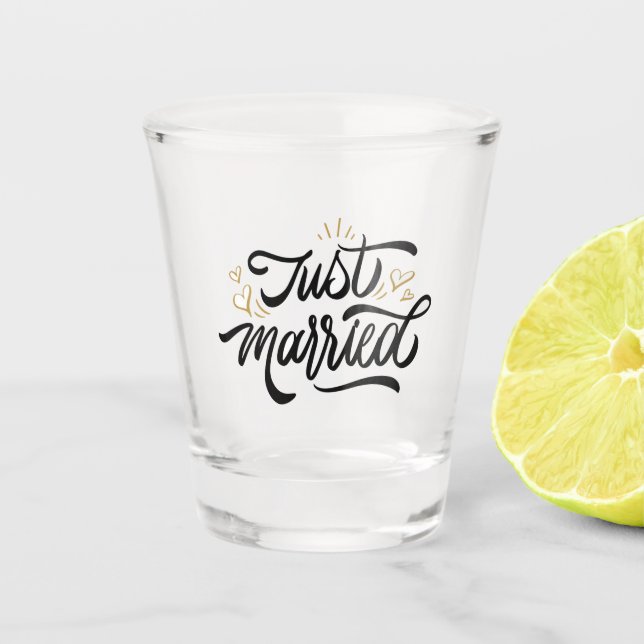 Just Married Schnapsglas (Vorderseite)