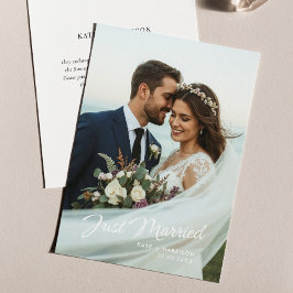 Just Married Script Wedding Foto Ankündigung