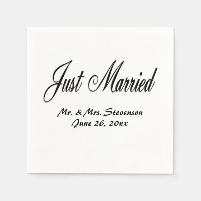 Just Married Serviette (Vorderseite)