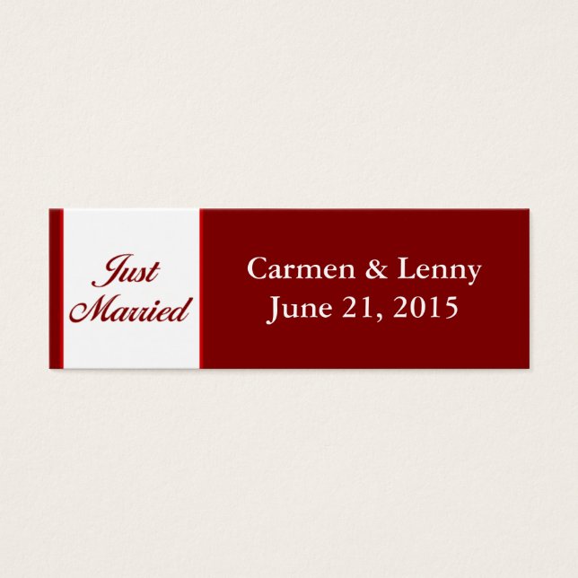 Just Married Small Tag - Cranberry Red (Vorderseite)