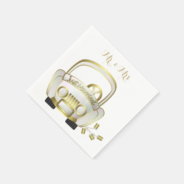 Just Married Standard Cocktail Napkins Serviette (Ecke)