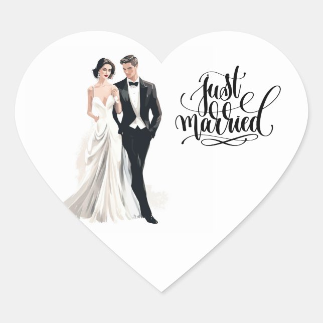 Just Married Sticker (Vorderseite)