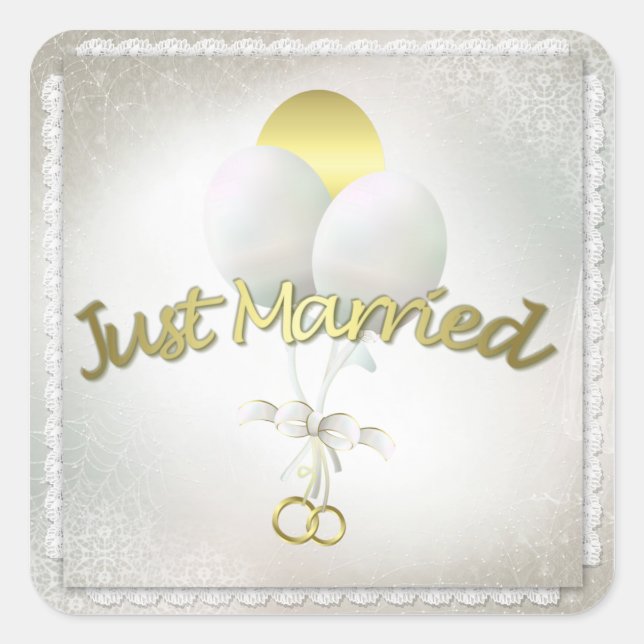 Just Married Sticker (Vorderseite)