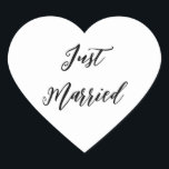 Just Married Sticker<br><div class="desc">Nur Herzklopfen heiraten.</div>