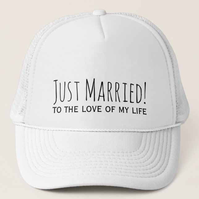 Just Married to the Liebe My Life Romantic Truckerkappe (Vorderseite)